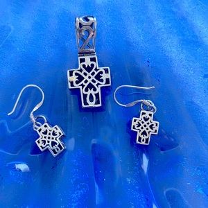 Cross Earring and Pendant Set